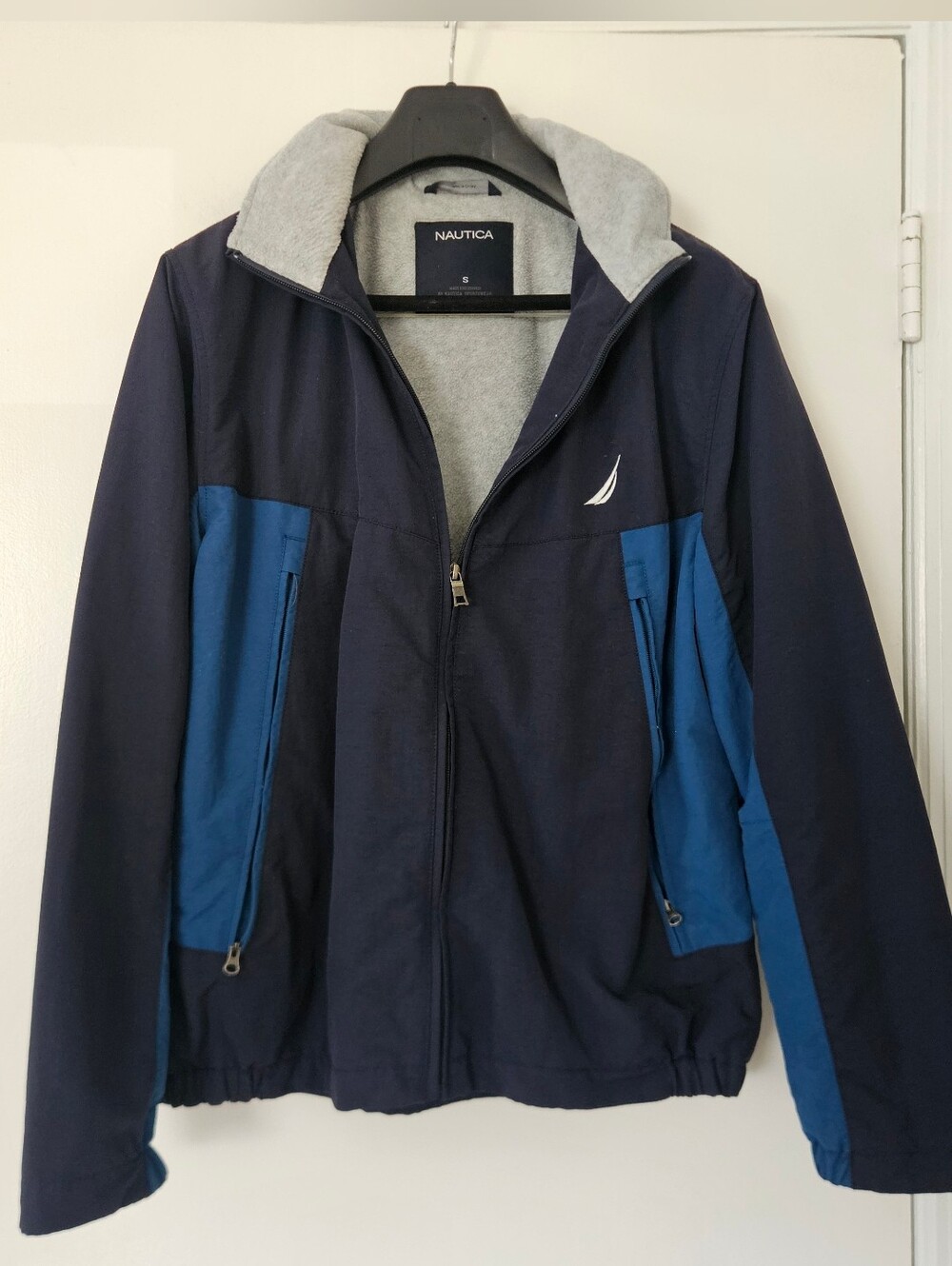 Nautica Mens Jacket S Sailing Windbreaker Colorblock Y2K Preppy Full Zip Sporty